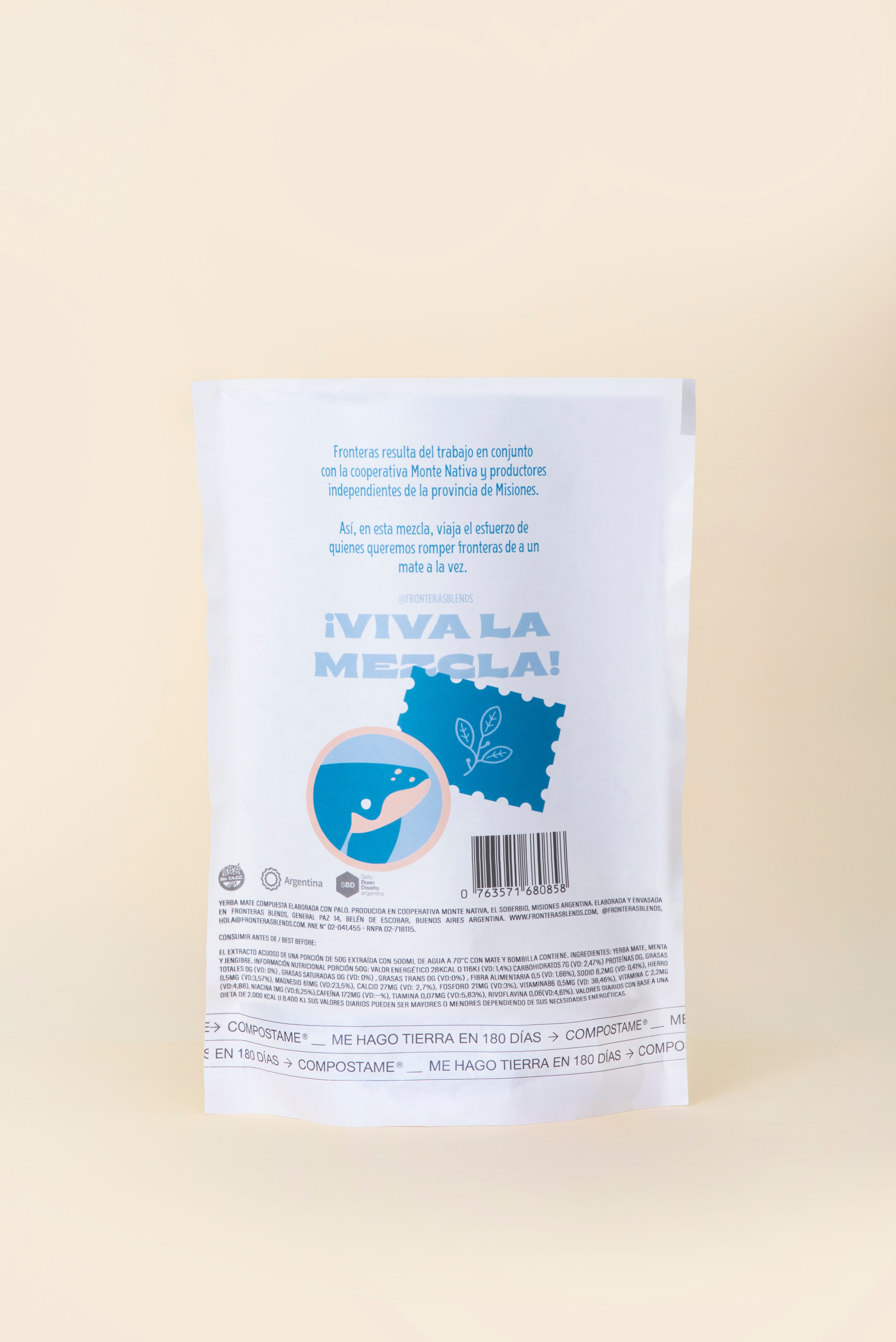 Yerba Mate Fronteras con Menta y Jengibre 250g