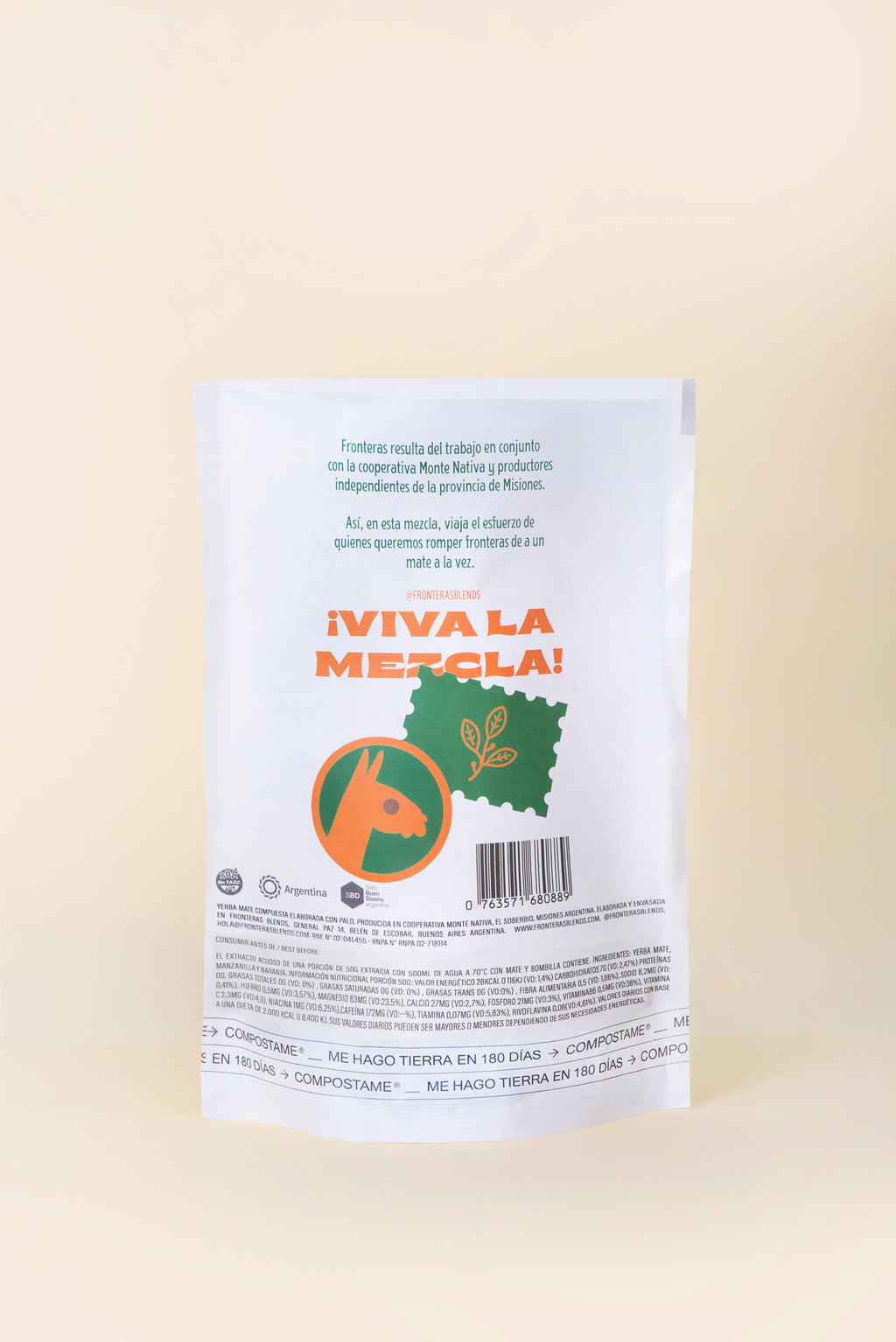 Yerba Mate Fronteras con Manzanilla y Naranja 250g