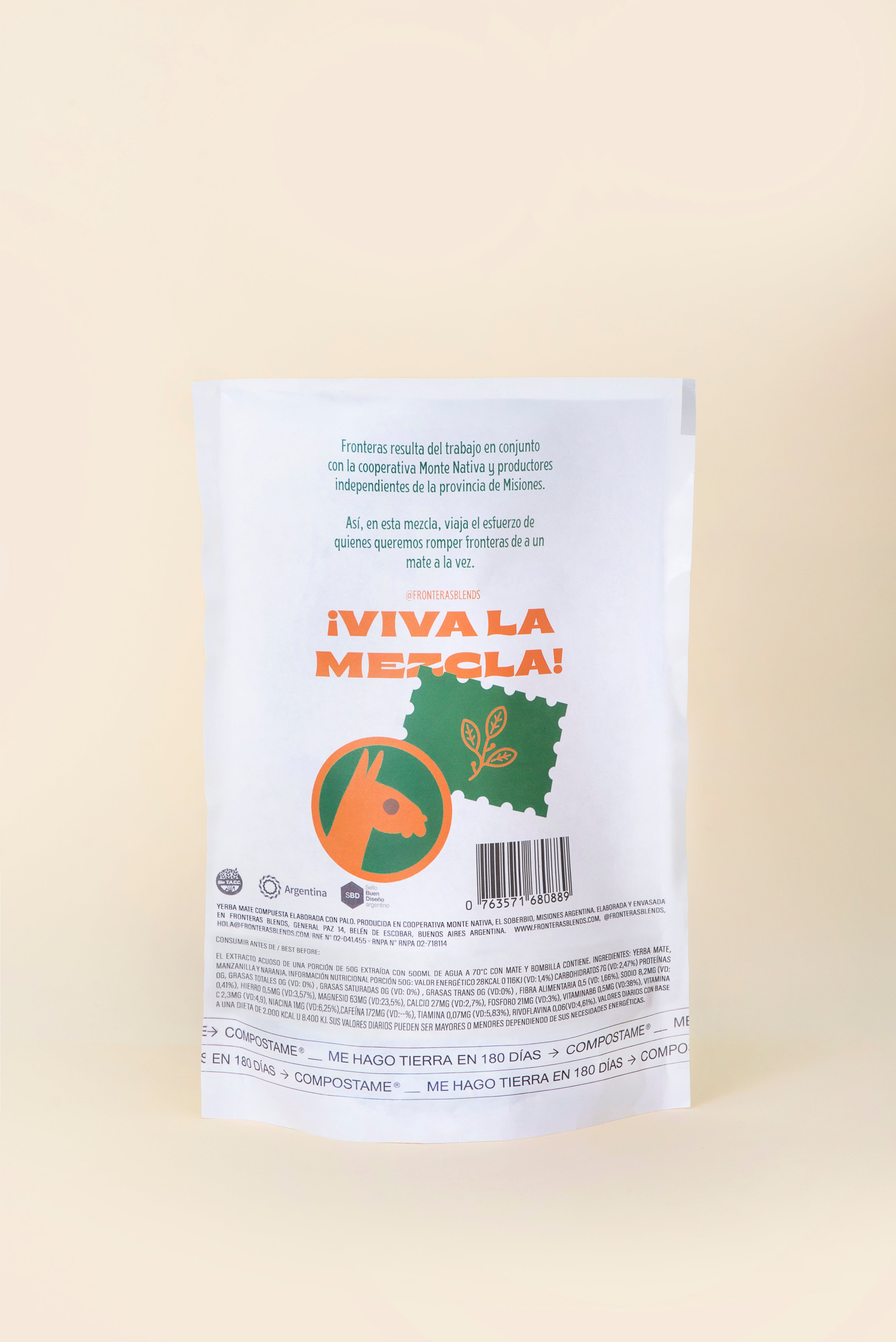 Yerba Mate Fronteras con Manzanilla y Naranja 250g