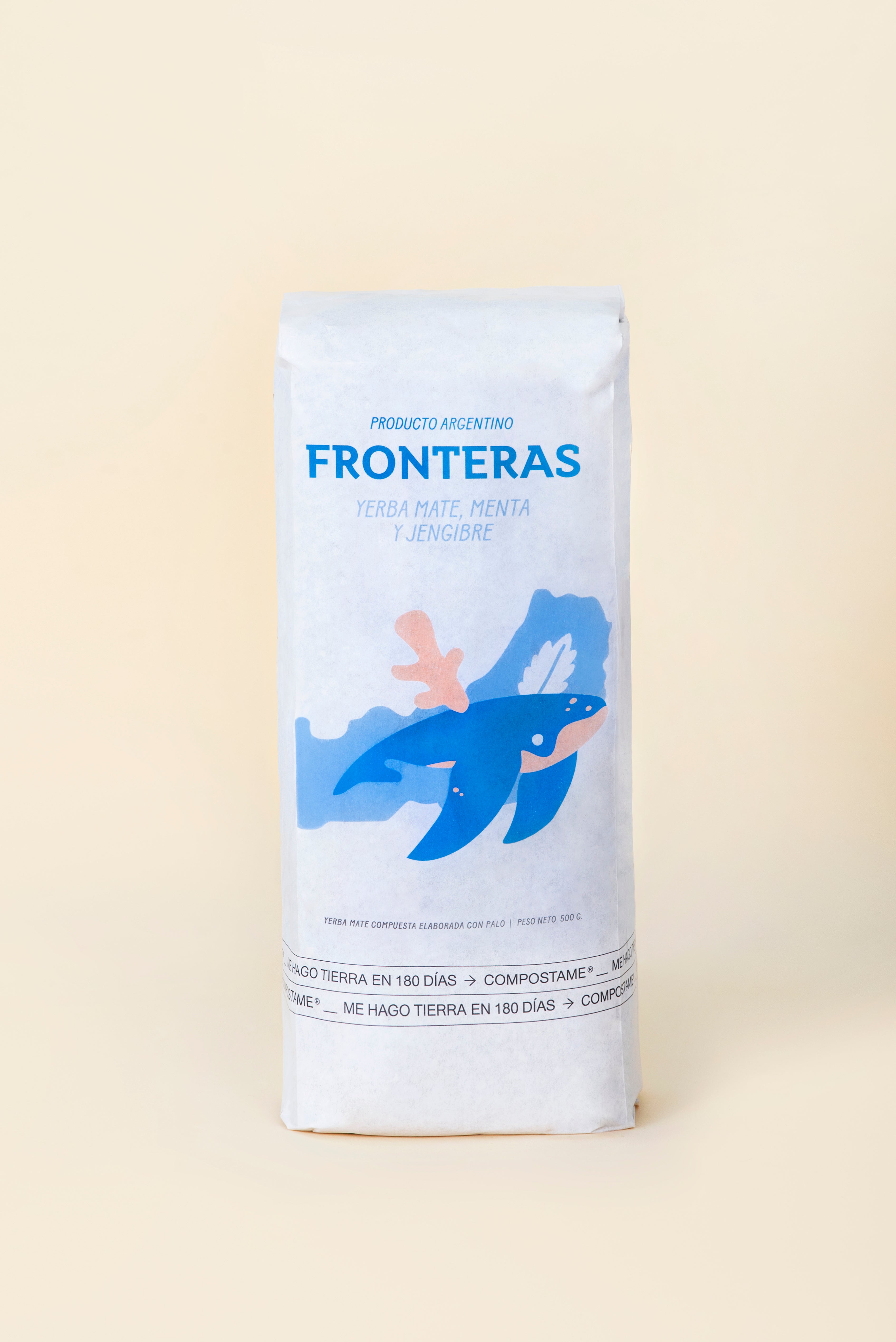 Yerba Mate Fronteras con Menta y jengibre Pack 500 grs