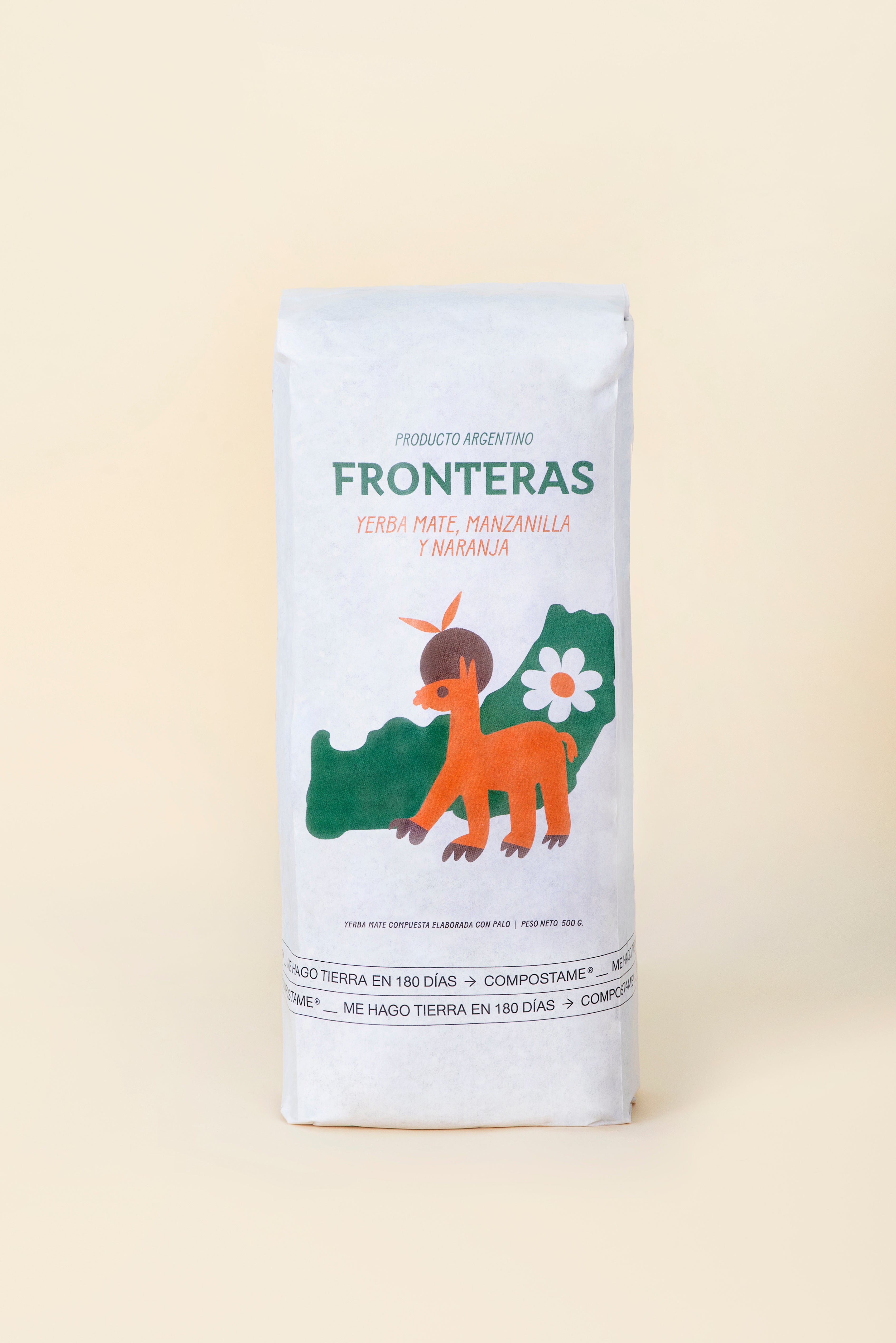 Yerba Mate Fronteras con Manzanilla & Naranja Pack 500 grs