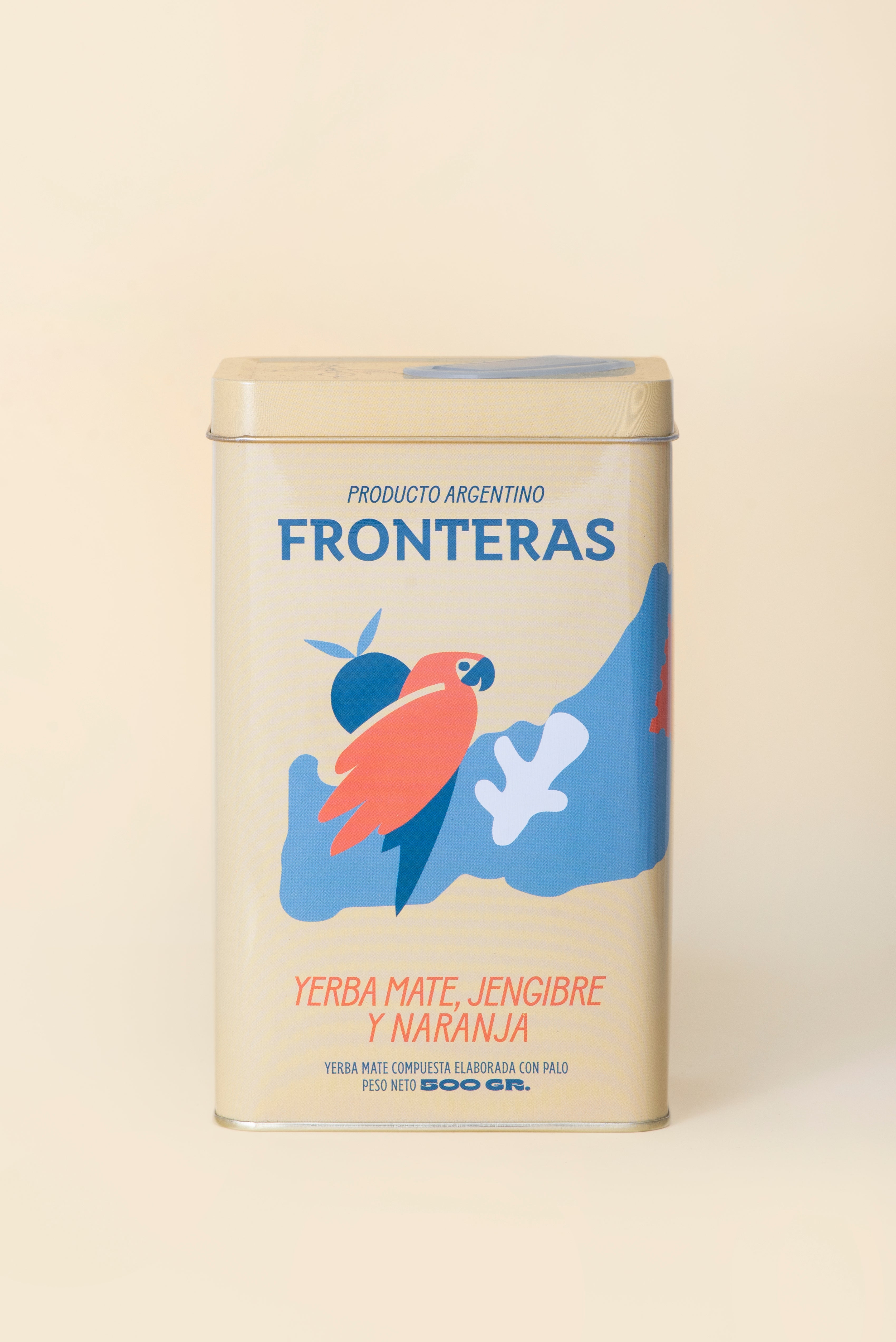 Yerba Mate Fronteras con Jengibre & Naranja Lata 500 grs
