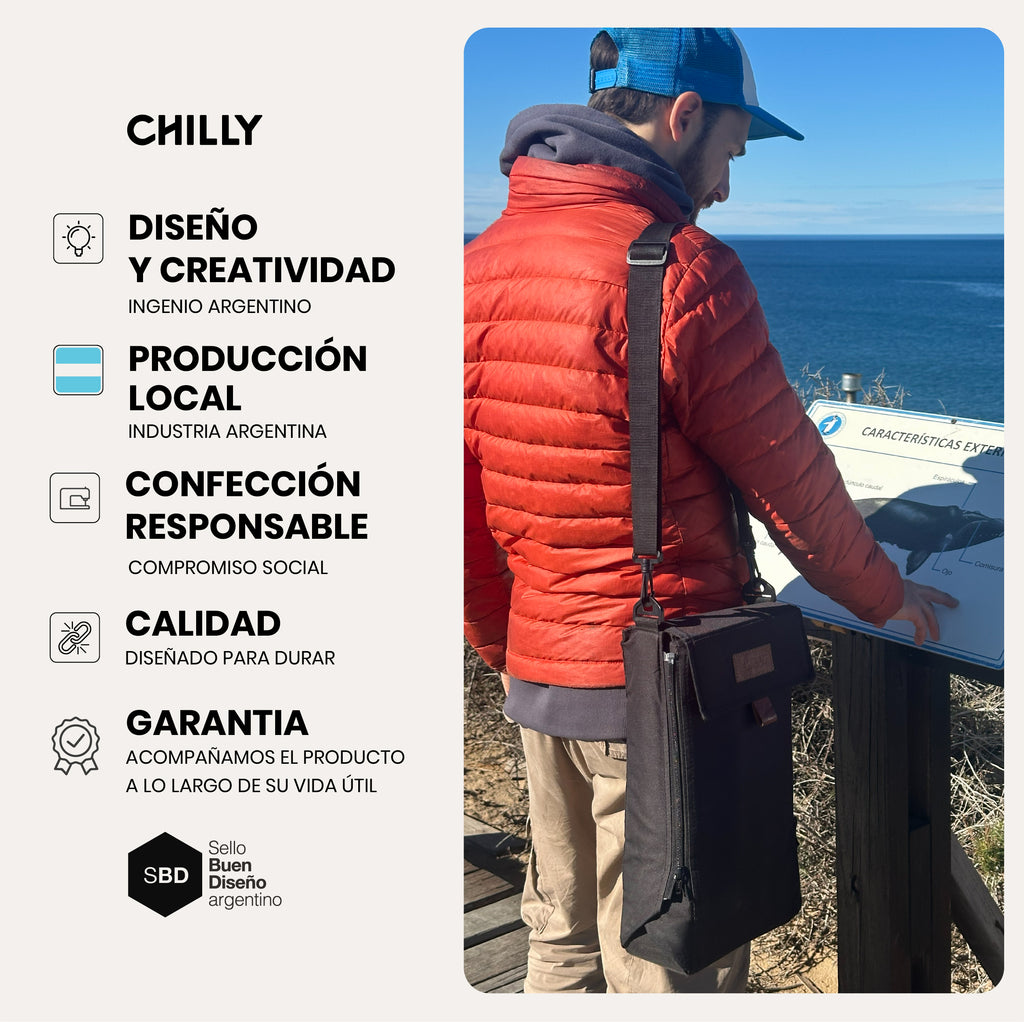 Bolso matero Chilly con Sello Buen Diseño Argentino y valores de producción local