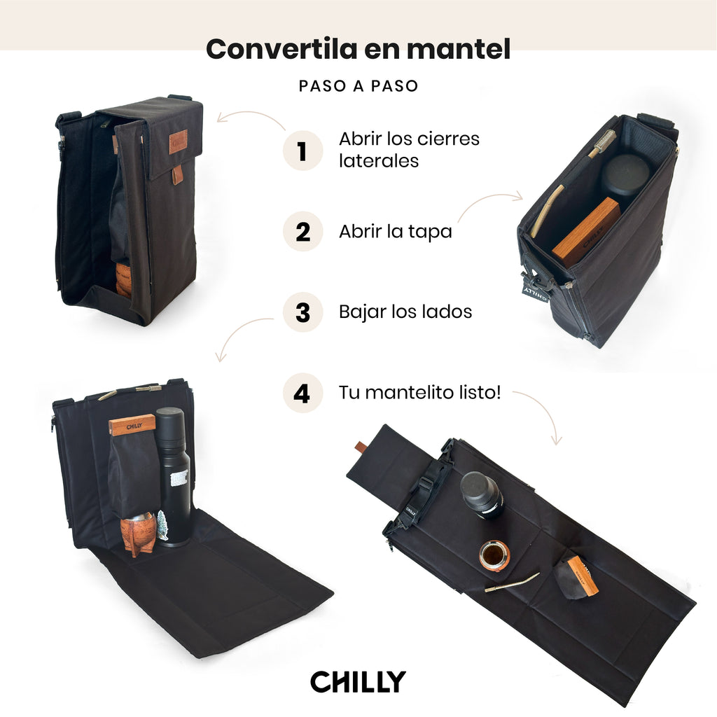 Cómo convertir el bolso matero Chilly en mantel en 4 pasos