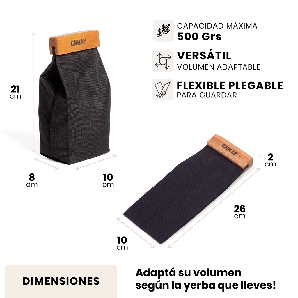 Yerbera 500 gr NEGRA