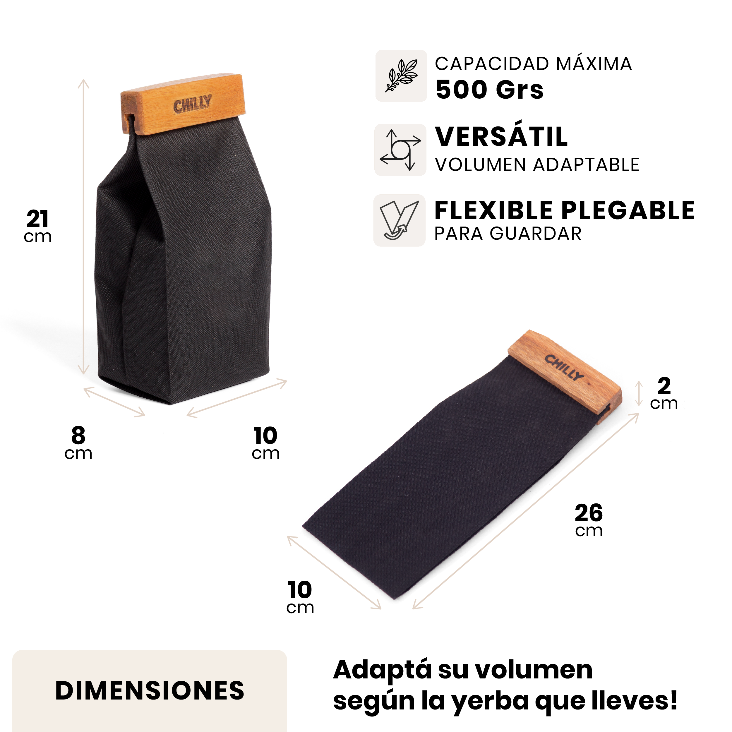 Yerbera 500 gr NEGRA