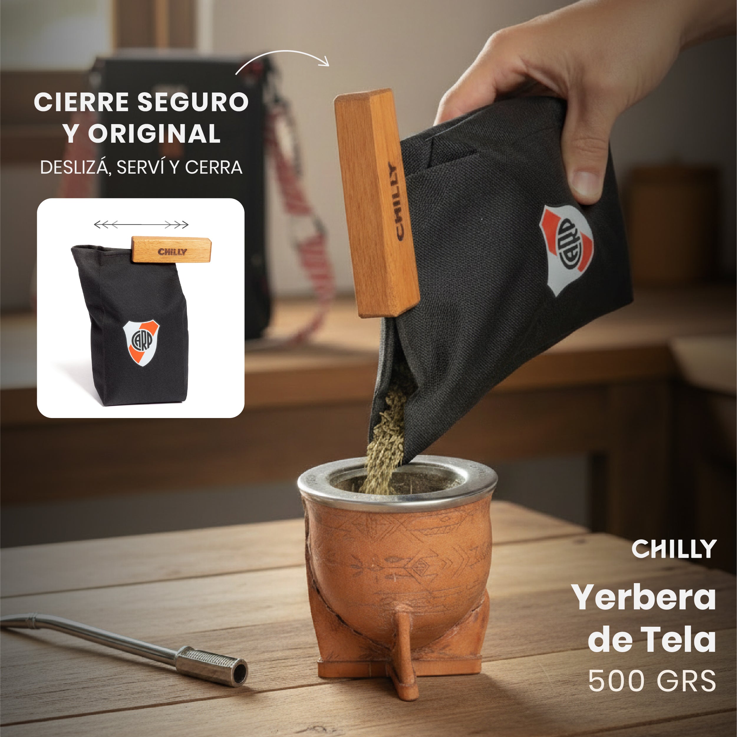 Yerbera 500 gr River Plate ESCUDO